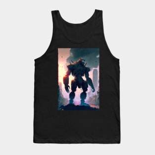 Giant futuristic robot cyborg Monkey attacking the city Tank Top